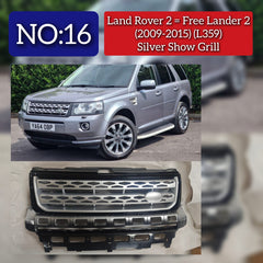 Silver Show Grill Compatible With Land Rover 2 Free Lander 2 (L359) (2009-2015) Tag No.16