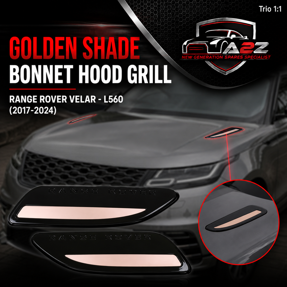 Golden Shade Bonnet Hood Grill Right LR110610 & Left LR110611 Compatible With Land Rover Range Rover Velar - L560 (2017-2024)