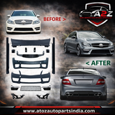 A To Z Compatible With Mercedes Benz C Class W204 (2011-2014) Front Rear Bumper Upgrade Convert To Amg C63 Amg Bumper Bodykit Diffuser Skirts W204-015 CC-9642 (Shipping Cost Not Included In Price)