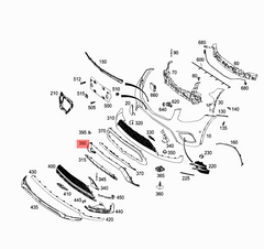 Front Bumper Face Bar Trim Molding Step Pad 2538852425 Compatible With MERCEDES-BENZ GLC (X253) Tag No.217