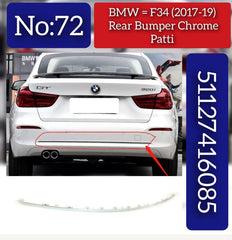 Rear Bumper Chrome 51127416085 Compatible With BMW 3 Series GT F34 (2017-2019)