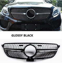 Front Bumper Grill Compatible With Mercedes Gle W166 X166 2016-2020 Gle 63 Gle 55 Gle 65 Front Bumper Panamericana Grill W166 Grill Diamond Black Gle