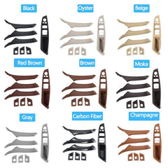 Door Handle Set Compatible with BMW 5 Series F10 2010-2017 Door Handle Black Inner Set 51417225874 51417225847l 51417225848r 51417225889l 51417225890r