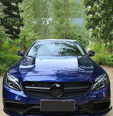 Front Bumper Grill Compatible With Mercedes Benz C Class W205 2014-2019 Front Bumper Grill W205 Grill Amg Black