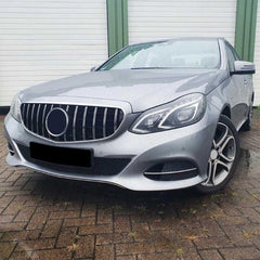 Front Bumper Grill (Without Logo) Compatible With Mercedes Benz E Class W212 2013-2016 Front Bumper Grill W212 Grill Gtr Silver Lci