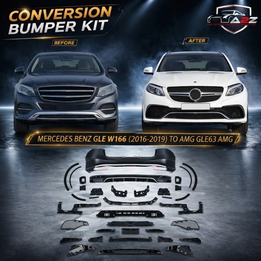 A To Z Compatible With Mercedes Benz Gle W166 (2016-2019) Front Rear Bumper Upgrade Convert To Amg Gle63 Amg Bumper Body Kit Set W166-008 Gc CC-9621 (Shipping Cost Not Included In Price)
