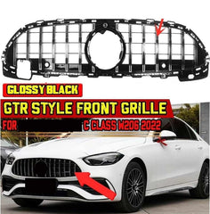 Front Bumper Grill Compatible With Mercedes Benz C Class W206 2022+ Front Bumper Grill W206 Grill Gtr Silver