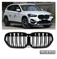 Front Bumper Grill Compatible With Bmw X1 F48 Lci 2019-2023 Front Bumper Grill Glossy Black F48 Grill Glossy Black Lci