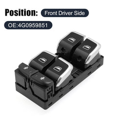 Power Window Switch 4G0959851 4GD959851B 4G09598515PR Compatible with Audi A6 (4G) (10 Pin) Tag No.10