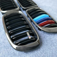 Front Bumper Grill Compatible With Bmw X5 F15 2014-2018 X6 F16 2015-2019 Front Bumper Grill Carbon Fiber Look M Colour