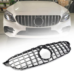 Front Bumper Grill Compatible With Mercedes Benz C Class W205 2019-2022 Front Bumper Grill W205 Grill Gtr Silver Lci