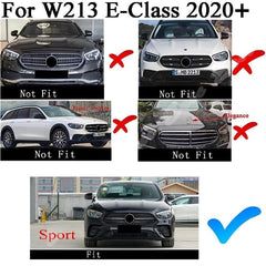 Bumper Grill Compatible With Mercedes Benz E Class W213 Lci 2021-2023 Front Bumper Grill Panamericana Gt Sports W213 Grill Diamond Silver Lci Amg Sports