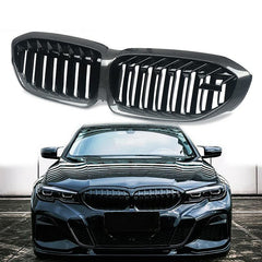 Bumper Grill Compatible With Bmw 3 Series G20 2018-2021 Front Bumper Grill Carbon Fiber Look