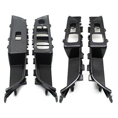 INNER DOOR PULL HANDLES ASSEMBLY AND WINDOWS SWITCH PANEL (Black Set Of 4) 51417466317 51417466310 51417466773 51417466774 Compatible With BMW 6 Series GT G32