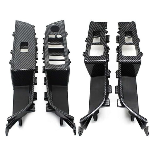 INNER DOOR PULL HANDLES ASSEMBLY AND WINDOWS SWITCH PANEL (Black Set Of 4) 51417466317 51417466310 51417466773 51417466774 Compatible With BMW 6 Series GT G32