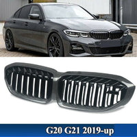 Bumper Grill Compatible With Bmw 3 Series G20 2018-2021 Front Bumper Grill Carbon Fiber Look