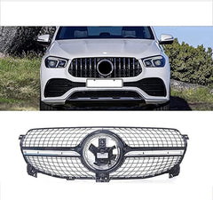 Front Bumper Grill Compatible With Mercedes Gle W167 X167 2019-2023 Front Bumper Panamericana Grill W167 Grill Diamond Black Dynamic Gle