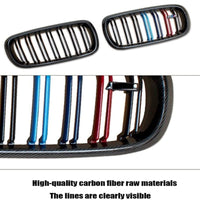 Front Bumper Grill Compatible With Bmw X5 F15 2014-2018 X6 F16 2015-2019 Front Bumper Grill Carbon Fiber Look M Colour