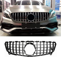 Front Bumper Grill Compatible With Mercedes Benz A Class W176 A180 A200 A250 A45 Amg Gtr 2016-2019 Front Bumper Grill W176 Grill Gtr Silver 2016