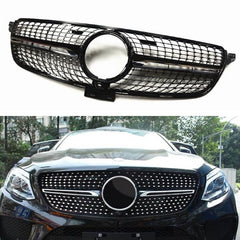 Front Bumper Grill Compatible With Mercedes Gle W166 X166 2016-2020 Gle 63 Gle 55 Gle 65 Front Bumper Panamericana Grill W166 Grill Diamond Black Gle