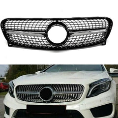 Front Bumper Grill Compatible With Mercedes Gla W156 X156 2014-2016 Front Bumper Panamericana Grill W156 Grill Diamond Silver