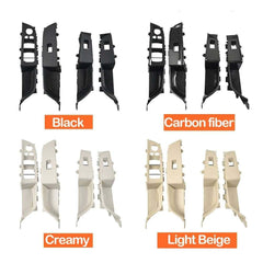 INNER DOOR PULL HANDLES ASSEMBLY AND WINDOWS SWITCH PANEL (Black Set Of 4) 51417466317 51417466310 51417466773 51417466774 Compatible With BMW 6 Series GT G32