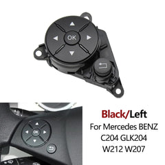 Mercedes-Benz C-CLASS W204/E-CLASS W212 Complete Steering Wheel Switch Set (Black-Round) for W204 and W213 Models - Left Hand 2048210351 and Right Hand 2048210451 Options Available Tag-SW-94