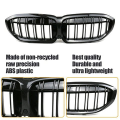 Bumper Grill Compatible With Bmw 3 Series G20 2018-2021 Front Bumper Grill Carbon Fiber Look