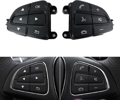 Mercedes-Benz 166/218 Complete Steering Wheel Switch Set (Black-Square) for W166, W156, W246, GLE, and B-Class - Left Hand 0999050600 and Right Hand 0999050700 Options Available Tag-SW-90