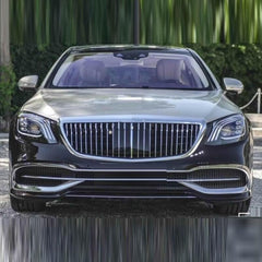 Front Bumper Grill Compatible With Mercedes S Class W222 2014-2020 Maybach Brabus Sports Gt Amg Front Bumper Panamericana Grill W222 Grill Maybach Silver