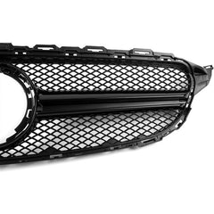 Front Bumper Grill Compatible With Mercedes Benz C Class W205 2014-2019 Front Bumper Grill W205 Grill Amg Black