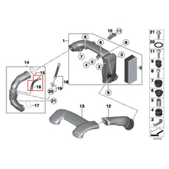 Air Intake Hose Pipe 13717803842 Compatible With BMW BMW E60/E84/E70/E90/F01/F02/F07/F10/F15/F25 Tag No.903