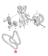 Multi RIB Belt 6PK1590 06H903137C Compatible With AUDI A4 B8 (8K2) | A4 / S4, Q5 (8RB) (CONTINENTAL)
