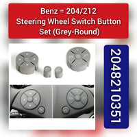 Grey-Round Steering Wheel Switch Control Buttons 2048210351 2048210451 A2048210351 A2048210451 Compatible with MERCEDES BENZ C-CLASS W204 & E-CLASS W212