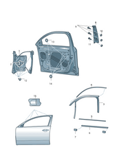 Front Left Glass Machine 3T0837461A Compatible With SKODA SUPERB II (3T4)