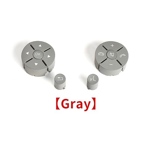 Grey-Round Steering Wheel Switch Control Buttons 2048210351 2048210451 A2048210351 A2048210451 Compatible with MERCEDES BENZ C-CLASS W204 & E-CLASS W212