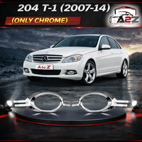 Fog Lamp Chrome Trim Ring Left 2048851374 & Right 2048851474 A2048851374 Compatible With Mercedes Benz C-CLASS W204 (2007-2014) Tag No.255