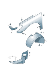 Front Fender Liner Left 3C8805911D Compatible Volkswagen (2012-16)