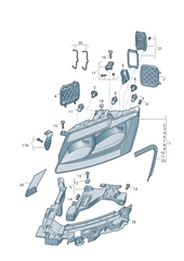Headlight Mounting Panel Bracket Left 8R0941453 & Right 8R0941454 Compatible With AUDI Q5 (8RB) 2009-2012 Tag No.166