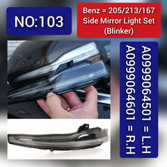 Dynamic Turn Signal LED Mirror Light Left A0999064501 & Right A0999064601 Compatible with MERCEDES-BENZ C-CLASS W205 & E-CLASS W213 & GLE W167 Tag-MLM-103