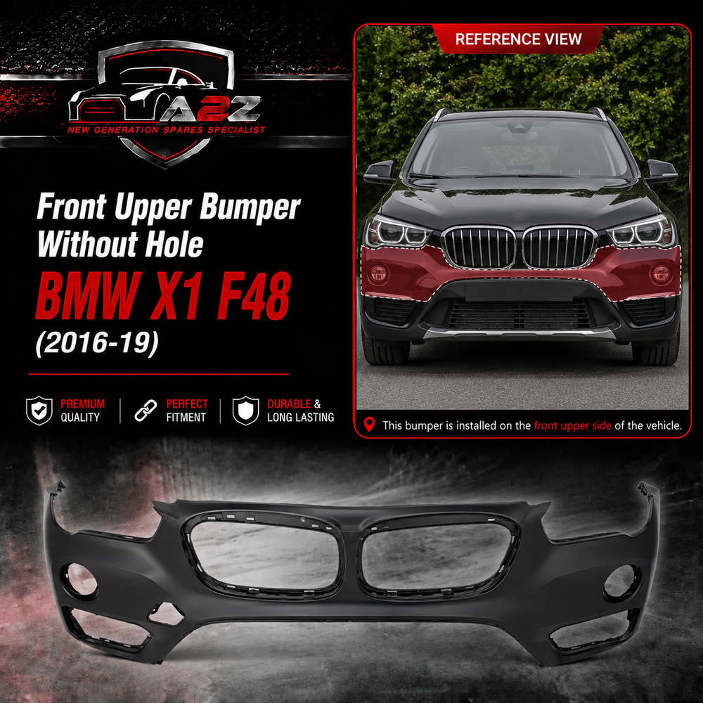 Front Upper Bumper Without Hole 51117453562 Compatible With BMW X1 F48 (2016-19) Tag No.451B