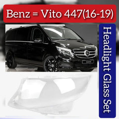 Headlight Glass Set Compatible With Mercedes Benz Vito 447 (2016-2019)