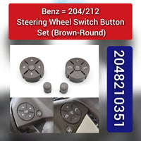 Brown-Round Steering Wheel Switch Control Buttons 2048210351 2048210451 A2048210351 A2048210451 Compatible with MERCEDES BENZ C-CLASS W204 & E-CLASS W212