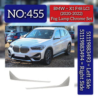 Fog Lamp Chrome Left 51119883493 & Right 51119883494 Compatible With BMW X1 (F48) LCI (2020-2022) Tag No.455