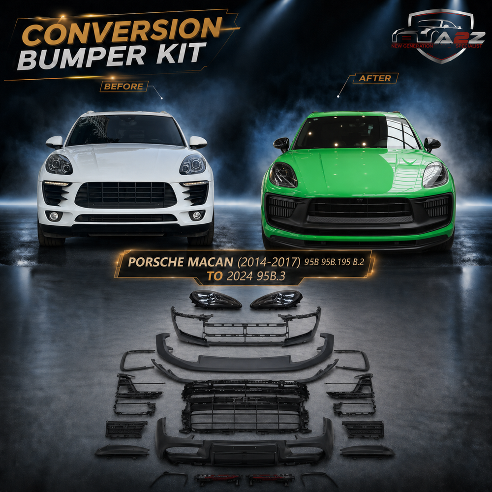 Conversion Bumper Kit Compatible With Porsche Macan (2014-2017) Upgrade To Porsche Macan 2024 (Shipping Cost Not Included In Price)