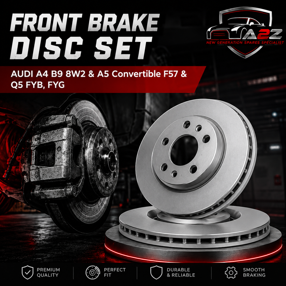 Front Brake Disc Set 8W0615301H 80A615301E 8W0615301AA Compatible With AUDI A4 B9 8W2 & A5 Convertible F57 & Q5 FYB, FYG