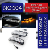 Dynamic Turn Signal LED Mirror Light Left 2198200521 & Right 2198200621 Compatible with MERCEDES-BENZ CLS (C219) & E-CLASS (W211) & S-CLASS (W221, V221) Tag-MLM-104