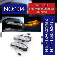 Dynamic Turn Signal LED Mirror Light Left 2198200521 & Right 2198200621 Compatible with MERCEDES-BENZ CLS (C219) & E-CLASS (W211) & S-CLASS (W221, V221) Tag-MLM-104