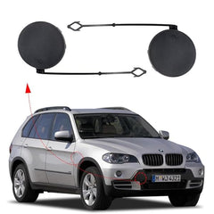 Front BUMPER TOW HOOK COVER TOW EYE COVER (Towing Cap) Left 51117159589 & Right 51117159590 Compatible With BMW X5 E70