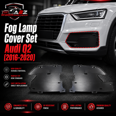 Fog Lamp Cover Set Left 81A807151A9B9 & Right 81A807152A9B9 Compatible With Audi Q2 (2016-20) Tag No.181